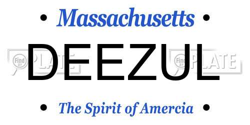 DEEZUL Massachusetts License Plate