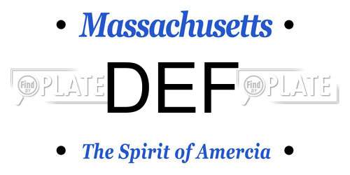 DEF Massachusetts License Plate