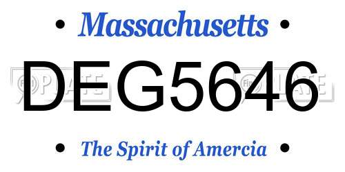 DEG5646 Massachusetts License Plate