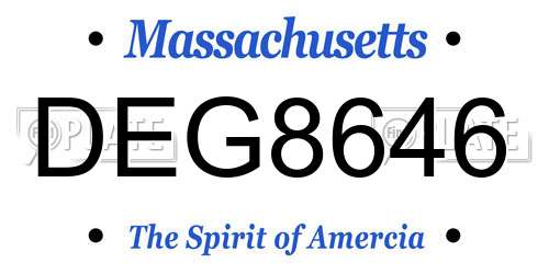 DEG8646 Massachusetts License Plate