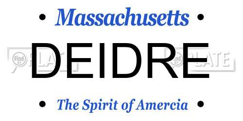 DEIDRE Massachusetts License Plate