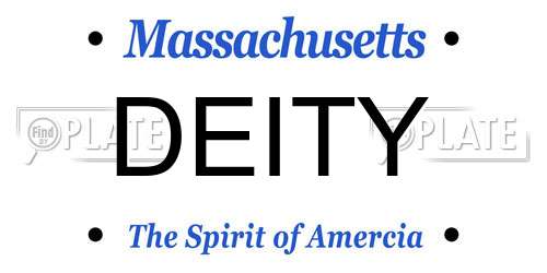 DEITY Massachusetts License Plate