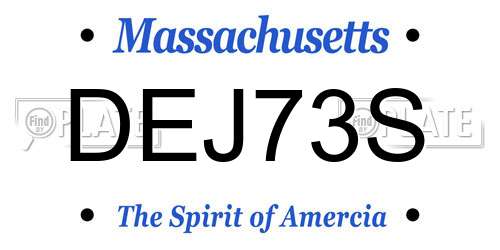 DEJ73S Massachusetts License Plate