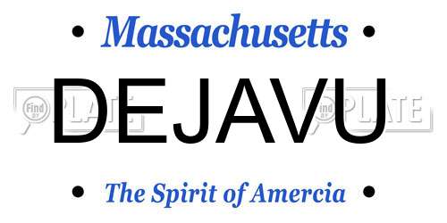 DEJAVU Massachusetts License Plate