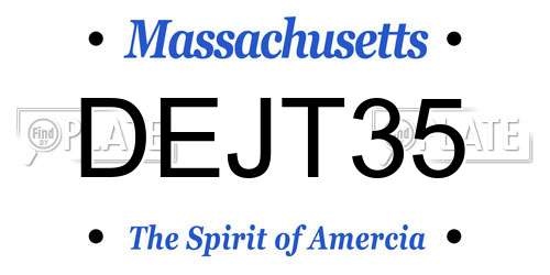 DEJT35 Massachusetts License Plate
