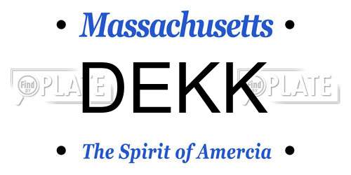 DEKK Massachusetts License Plate