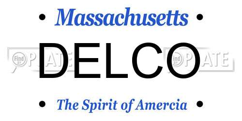 DELCO Massachusetts License Plate