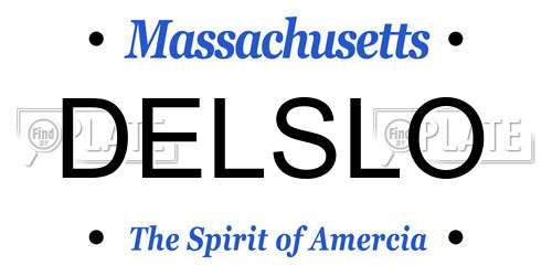 DELSLO Massachusetts License Plate