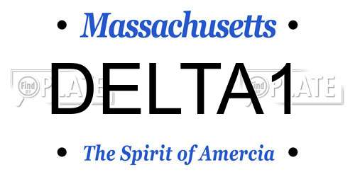 DELTA1 Massachusetts License Plate