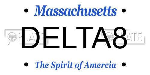 DELTA8 Massachusetts License Plate