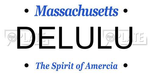 DELULU Massachusetts License Plate