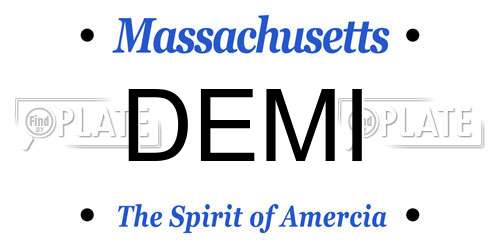 DEMI Massachusetts License Plate