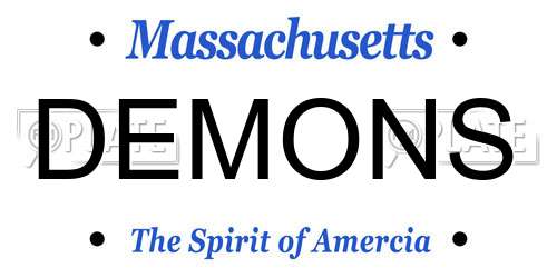 DEMONS Massachusetts License Plate