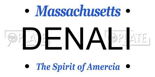 DENALI Massachusetts License Plate