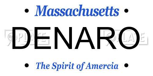 DENARO Massachusetts License Plate