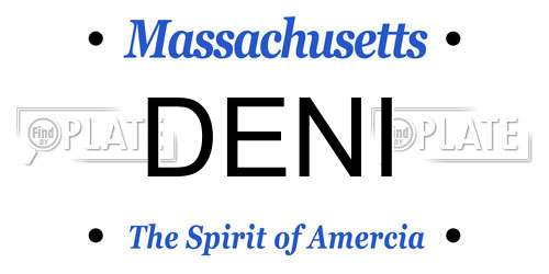 DENI Massachusetts License Plate