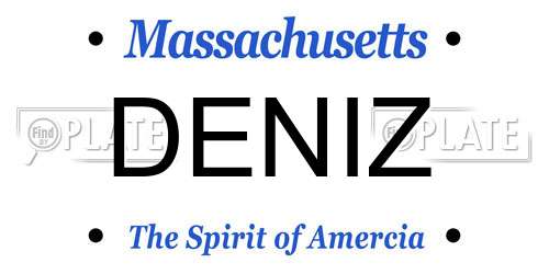 DENIZ Massachusetts License Plate