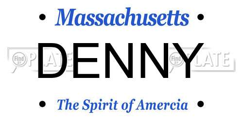 DENNY Massachusetts License Plate