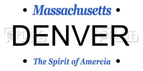 DENVER Massachusetts License Plate