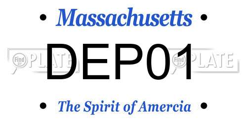 DEP01 Massachusetts License Plate