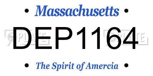 DEP1164 Massachusetts License Plate