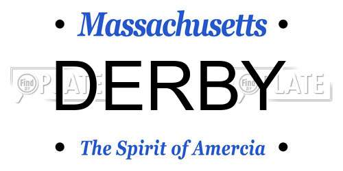 DERBY Massachusetts License Plate