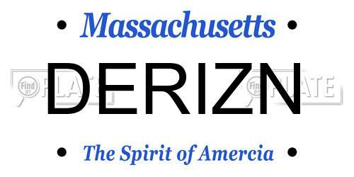 DERIZN Massachusetts License Plate
