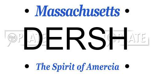 DERSH Massachusetts License Plate