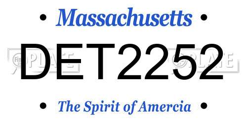 DET2252 Massachusetts License Plate