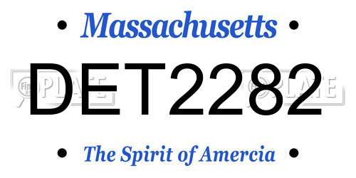 DET2282 Massachusetts License Plate