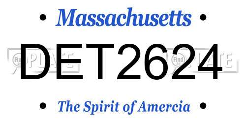 DET2624 Massachusetts License Plate