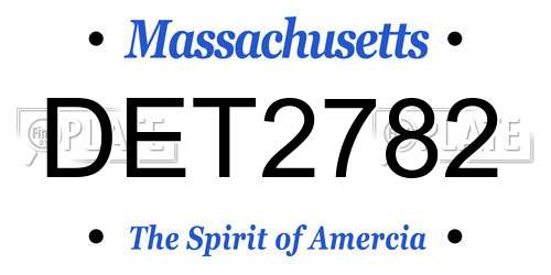 DET2782 Massachusetts License Plate