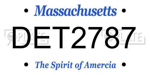 DET2787 Massachusetts License Plate