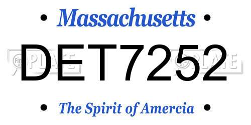 DET7252 Massachusetts License Plate