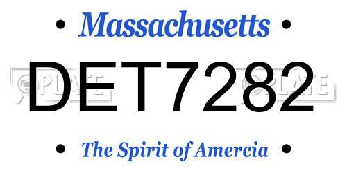 DET7282 Massachusetts License Plate