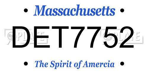 DET7752 Massachusetts License Plate