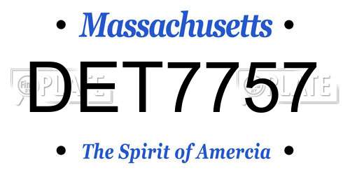 DET7757 Massachusetts License Plate