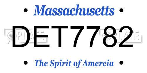 DET7782 Massachusetts License Plate