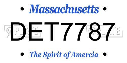 DET7787 Massachusetts License Plate