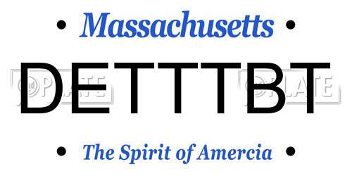 DETTTBT Massachusetts License Plate