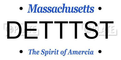DETTTST Massachusetts License Plate