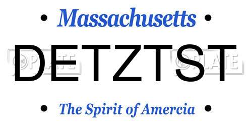 DETZTST Massachusetts License Plate