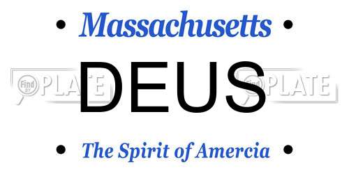DEUS Massachusetts License Plate