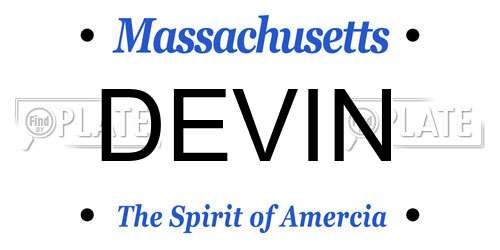 DEVIN Massachusetts License Plate