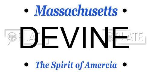 DEVINE Massachusetts License Plate