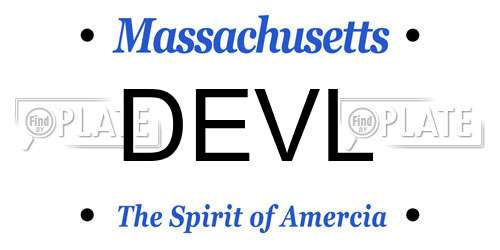 DEVL Massachusetts License Plate