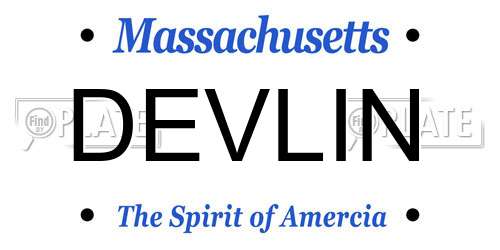 DEVLIN Massachusetts License Plate
