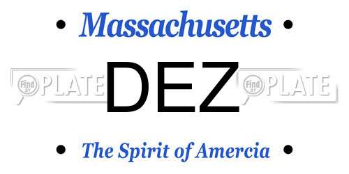 DEZ Massachusetts License Plate