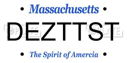 DEZTTST Massachusetts License Plate