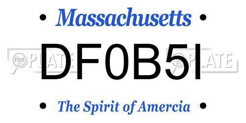 DF0B5I Massachusetts License Plate